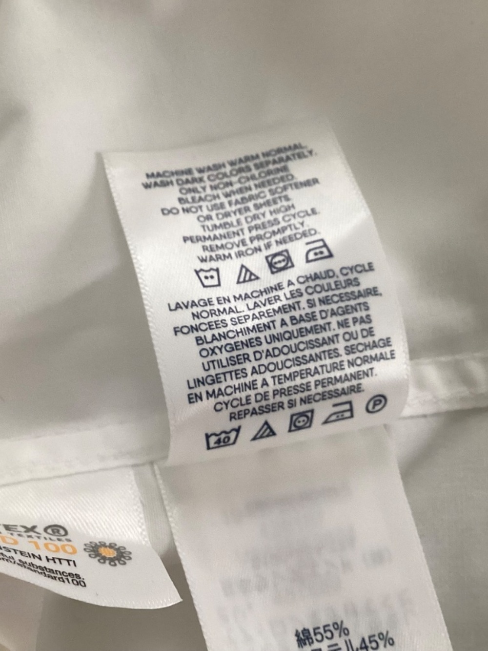 LANDS END Women’s Wrinkle Free Cotton Blend 3/4 Sleeve Shirt White Size 18T - Picture 6 of 8